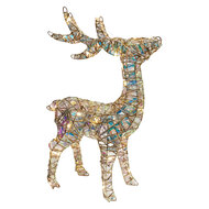 Clayre &amp; Eef | Kerstdecoratie Rendier met LED Goudkleurig 34x13x53 cm / 3xAA | 66782