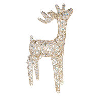 Clayre &amp; Eef | Kerstdecoratie Rendier met LED Goudkleurig 34x13x53 cm / 3xAA | 66782