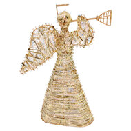 Clayre &amp; Eef | Kerstdecoratie Engel met LED Goudkleurig 22x8x30 cm / 3xAA | 66783