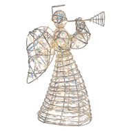 Clayre &amp; Eef | Kerstdecoratie Engel met LED Zilverkleurig 22x8x30 cm / 3xAA | 66786