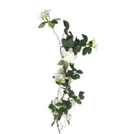 Clayre &amp; Eef | Decoratie tak met bloemen Wit Groen 110 cm | 5PL0364W