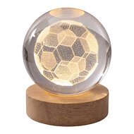 Clayre &amp; Eef | Glazen bol met licht LED Bruin &oslash; 6 cm | 66957