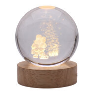 Clayre &amp; Eef | Glazen bol met licht LED Bruin &oslash; 6 cm | 66963