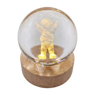 Clayre &amp; Eef | Glazen bol met licht LED Bruin &oslash; 6 cm | 66964