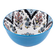 Clayre &amp; Eef | Soepkom Wit Blauw &oslash; 13x6 cm / 350 ml | 6CEBO0219