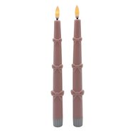 Clayre &amp; Eef | Kaars met LED set van 2 Roze &oslash; 3x25 cm / 2xAAA | 6CA0012