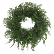 Clayre &amp; Eef | Decoratie Krans Groen &oslash; 55x6 cm | 50940