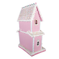 Clayre &amp; Eef | Decoratie Huis Roze 54x31x76 cm LED / 3xAA | 5PR0218
