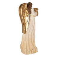 Clayre &amp; Eef | Decoratie Engel Wit Goudkleurig 28x16x63 cm | 5PR0220