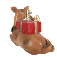 Clayre &amp; Eef | Kerstboom standaard Hert Bruin Rood 57x25x39 cm | 5PR0229