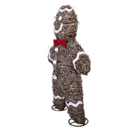 Clayre &amp; Eef | Decoratie peperkoekpop met LED Bruin Wit 40x61 cm / 3xAA | 5RO0106
