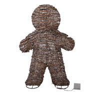 Clayre &amp; Eef | Decoratie peperkoekpop met LED Bruin Wit 40x61 cm / 3xAA | 5RO0106