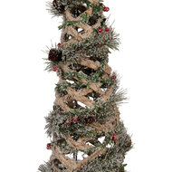 Clayre &amp; Eef | Decoratie Kertboom met LED Groen Bruin &oslash; 28x99 cm / 3xAA | 5RO0112