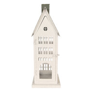 Clayre &amp; Eef | Decoratie Huis Wit Groen 21x14x58 cm | 5Y1464