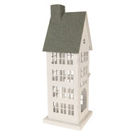 Clayre &amp; Eef | Decoratie Huis Wit Groen 21x14x58 cm | 5Y1464