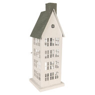 Clayre &amp; Eef | Decoratie Huis Wit Groen 21x14x58 cm | 5Y1464