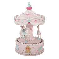 Clayre &amp; Eef | Muziekdoos Draaimolen Roze Blauw &oslash; 12x19 cm | 66753