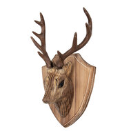 Clayre &amp; Eef | Decoratie hert Bruin Beige 14x9x26 cm | 6H2503