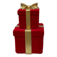 Clayre &amp; Eef | Decoratie Cadeautjes Rood Goudkleurig 30x30x50 cm | 6MG0200