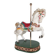 Clayre &amp; Eef | Decoratie Paard Wit Rood 30x19x40 cm | 6PR6132