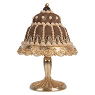 Clayre &amp; Eef | Decoratie taart Bruin Goudkleurig &oslash; 26x36 cm | 6PR6133