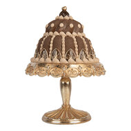 Clayre &amp; Eef | Decoratie taart Bruin Goudkleurig &oslash; 26x36 cm | 6PR6133