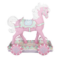 Clayre &amp; Eef | Decoratie Paard Roze Wit 35x16x38 cm | 6PR6233