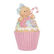 Clayre &amp; Eef | Decoratie Cupcake Roze Bruin &oslash; 9x16 cm | 6PR6237