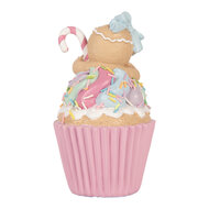 Clayre &amp; Eef | Decoratie Cupcake Roze Bruin &oslash; 9x16 cm | 6PR6237