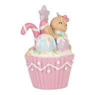 Clayre &amp; Eef | Decoratie Cupcake Roze Bruin 11x9x15 cm | 6PR6238