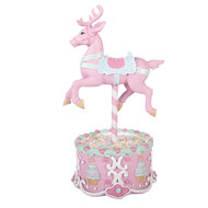 Clayre &amp; Eef | Decoratie Rendier met LED Roze Blauw 17x14x29 cm / 2xAAA | 6PR6240