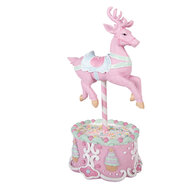 Clayre &amp; Eef | Decoratie Rendier met LED Roze Blauw 17x14x29 cm / 2xAAA | 6PR6240