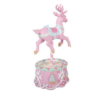 Clayre &amp; Eef | Decoratie Rendier met LED Roze Blauw 17x14x29 cm / 2xAAA | 6PR6240