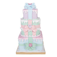 Clayre &amp; Eef | Decoratie van opgestapelde Cadeautjes Groen Roze 14x16x36 cm | 6PR6245