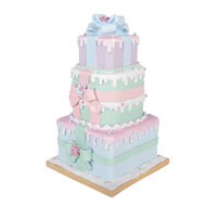 Clayre &amp; Eef | Decoratie van opgestapelde Cadeautjes Groen Roze 14x16x36 cm | 6PR6245