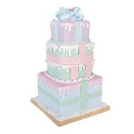 Clayre &amp; Eef | Decoratie van opgestapelde Cadeautjes Groen Roze 14x16x36 cm | 6PR6245