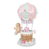 Clayre &amp; Eef | Decoratie luchtballon Roze Groen 18x14x31 cm | 6PR6249