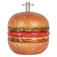 Clayre &amp; Eef | Decoratie Hamburger Bruin Rood &oslash; 41 x 47 cm | 6PR6298