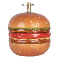 Clayre &amp; Eef | Decoratie Hamburger Bruin Rood &oslash; 41 x 47 cm | 6PR6298