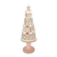 Clayre &amp; Eef | Decoratie Huis Bruin Groen &oslash; 14x40 cm | 6PR6343