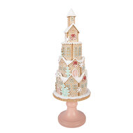 Clayre &amp; Eef | Decoratie Huis Bruin Groen &oslash; 14x40 cm | 6PR6343
