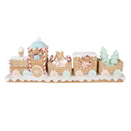 Clayre &amp; Eef | Decoratie Trein Bruin Wit 47x10x17 cm | 6PR6352