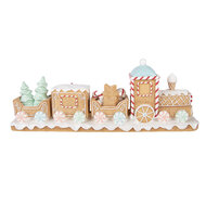 Clayre &amp; Eef | Decoratie Trein Bruin Wit 47x10x17 cm | 6PR6352