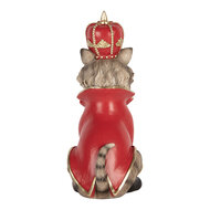 Clayre &amp; Eef | Decoratie Kat Grijs Rood 8x11x21 cm | 6PR6373