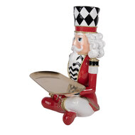 Clayre &amp; Eef | Decoratie Notenkraker met schaal Rood Goudkleurig 26x21x32 cm | 6PR6375