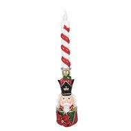 Clayre &amp; Eef | Decoratie Kandelaar met kaars met LED Rood Groen 9x10x45 cm | 6PR6376