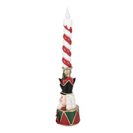 Clayre &amp; Eef | Decoratie Kandelaar met kaars met LED Rood Groen 9x10x45 cm | 6PR6376