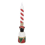 Clayre &amp; Eef | Decoratie Kandelaar met kaars met LED Rood Groen 9x10x45 cm | 6PR6376