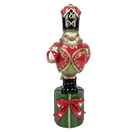 Clayre &amp; Eef | Decoratie Vogel Goudkleurig Rood 11x13x30 cm | 6PR6378