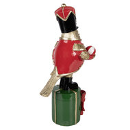 Clayre &amp; Eef | Decoratie Vogel Goudkleurig Rood 11x13x30 cm | 6PR6378